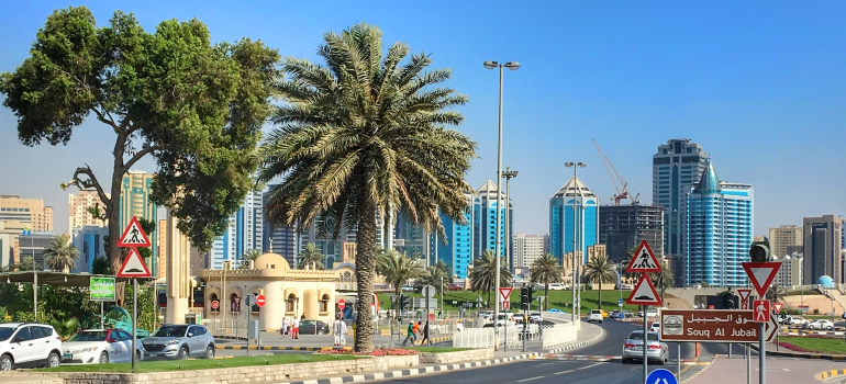 A street in Sharjah representing fitness trainer sharjah