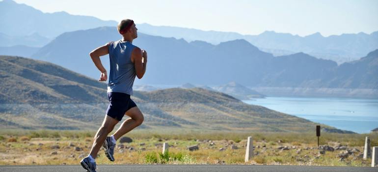 man running on a street