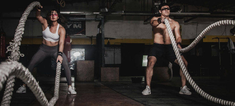 Man And Woman doing one of the top fitness challenges for couples.