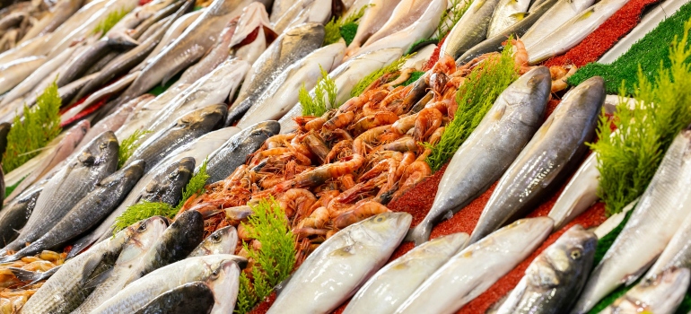 Fresh fish at a market