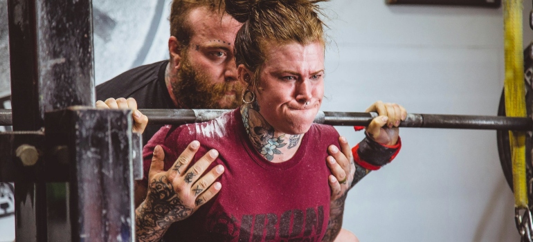 Person doing high-intensity strength training in Fujairah