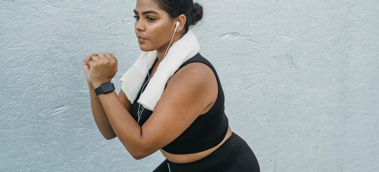 Brunette Woman Exercising