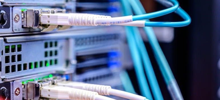 Cables plugged into a machine