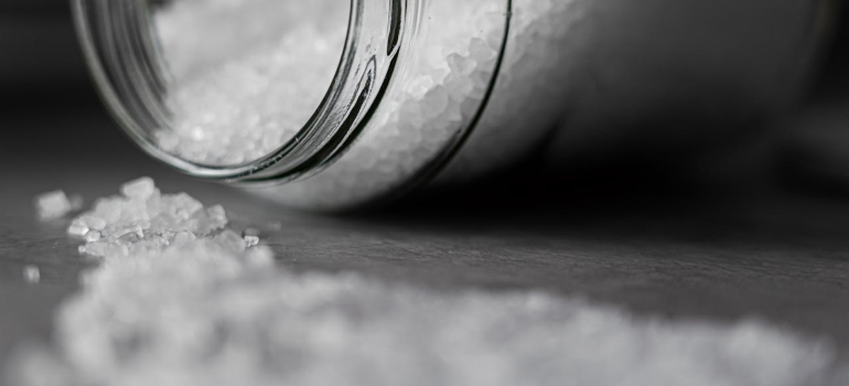 Salt in a glass jar