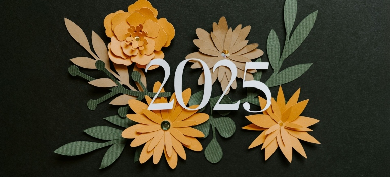 Numbers and flowers on a surface