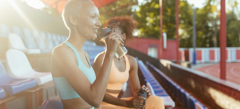 a girl drinking water