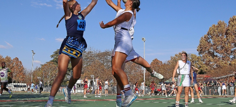 the rise of women-only fitness spaces in Dubai presented as two girls playing basketball in Dubai