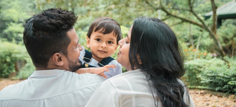 Parents with a young kid