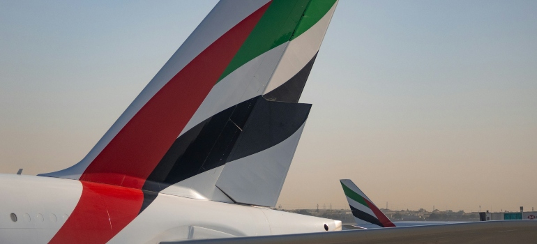 Airplane on an airport in Dubai
