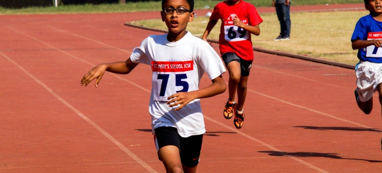 Child running a marathon